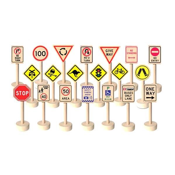Australian Road Safety Signs (Wooden Traffic Signs (20 Piece) by Fun Factory – Growing Kind) australian-road-safety-signs-wooden-traffic-signs-20-piece-by-fun-factory-growing-kind