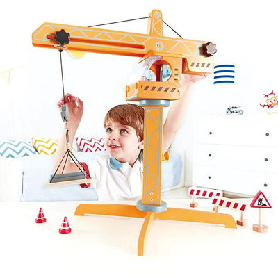 Wooden Crane Lifter  | Hape Crane Toy | Construction toys | Lucas loves cars 