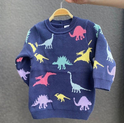 Korango Knit Sweater Dinosaur Navy | Korango