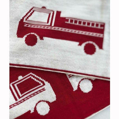 Merino Wool Blanket Firetruck | Leroy Mac Designs
