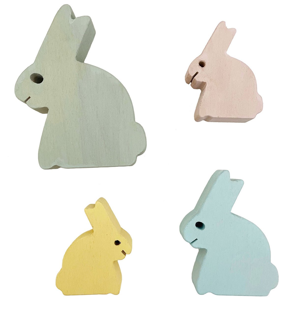 Wooden Bunny Rabbits Pastel | Papoose