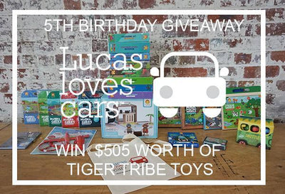 Lucas loves cars 5th Birthday HUGE Tiger Tribe Giveaway - Worth $505