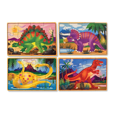 4 Dinosaur Jigsaw puzzles in a box | Melissa and Doug