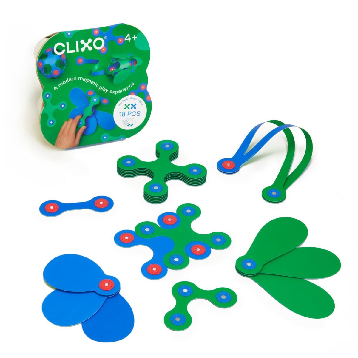 Clixo Itsy Pack Green Blue 18 pieces | Clixo