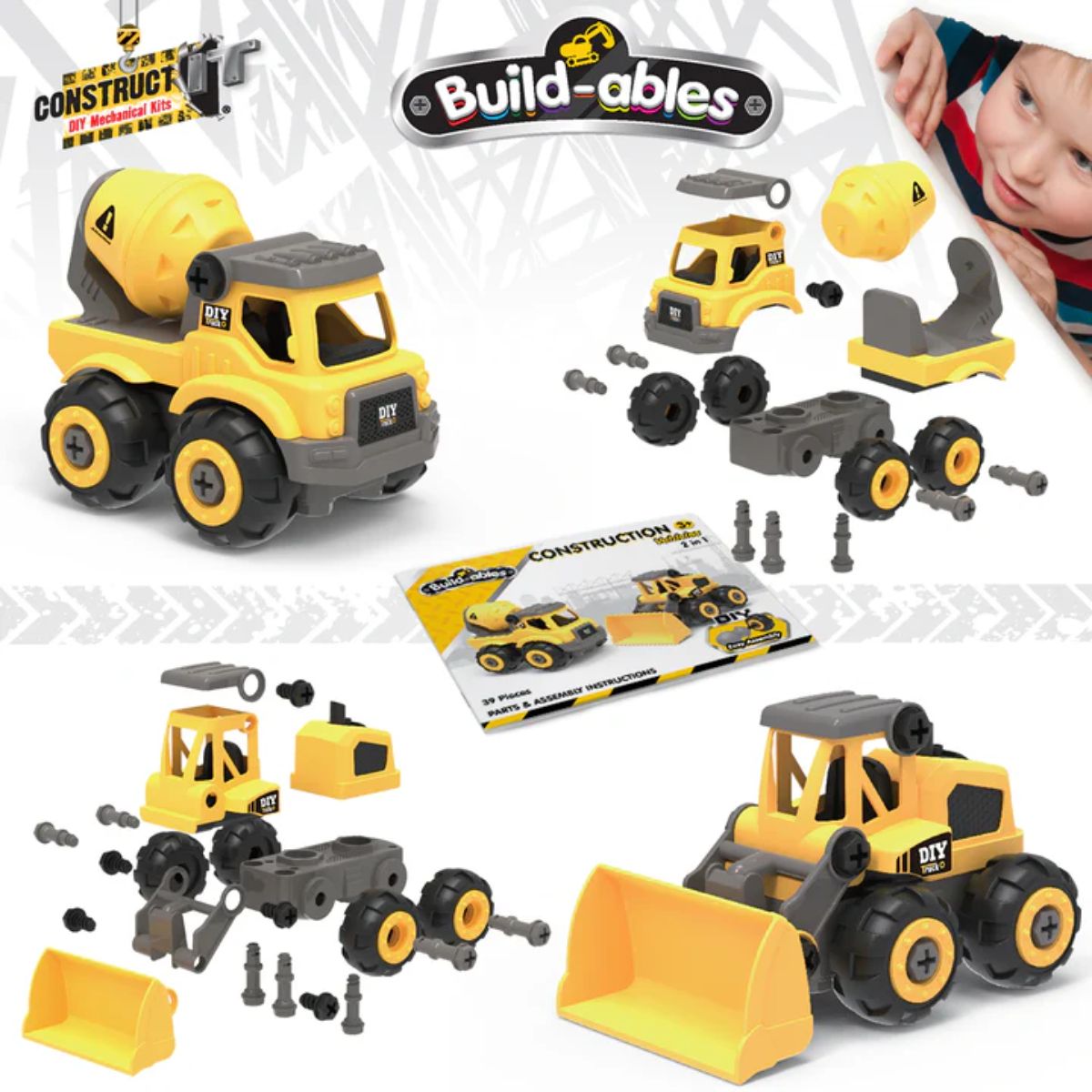 Build - ables Construction Vehicles 2 in 1 | Build - ables - Lucas loves cars