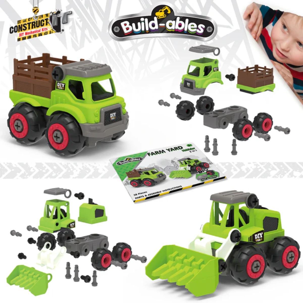 Build - ables Farm Hand Vehicles 2 in 1 | Build - ables - Lucas loves cars