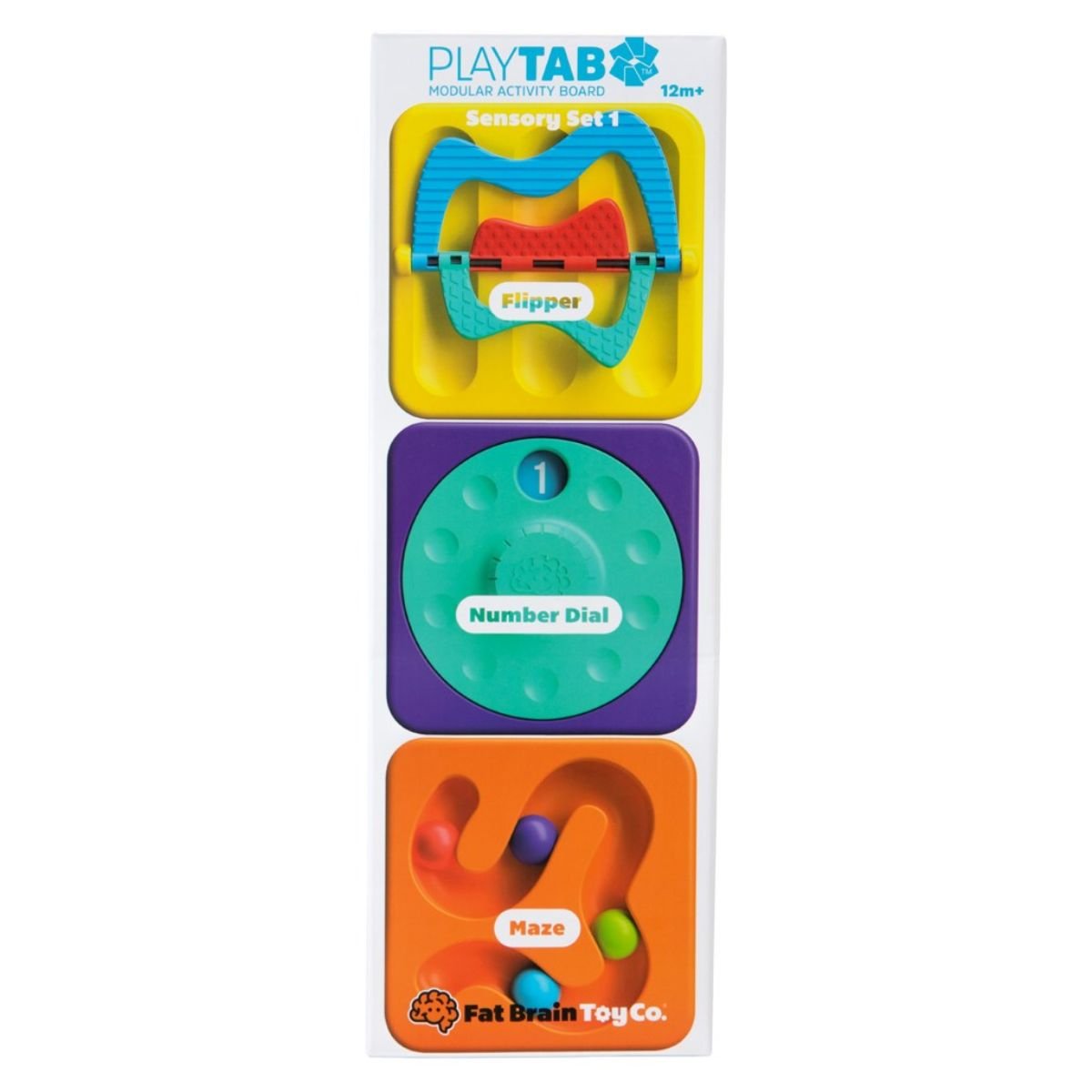 PlayTab Sensory Set 1 - Flipper, Number Dial, Maze Tile | Fat Brain Toys