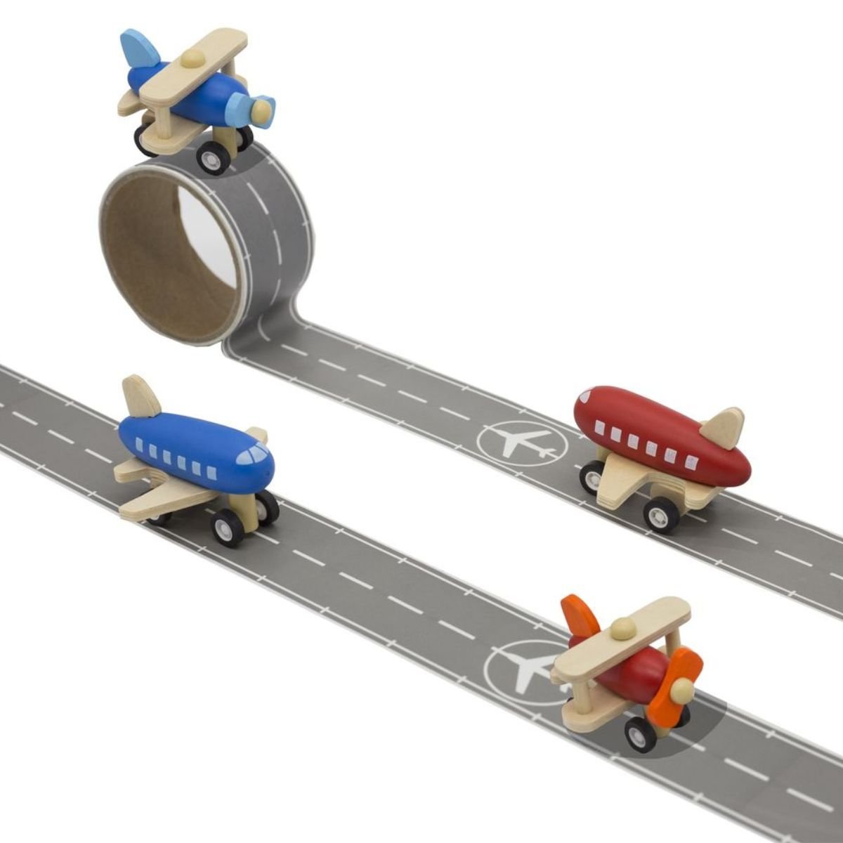 Runway Tape With Wooden Plane | Toyslink