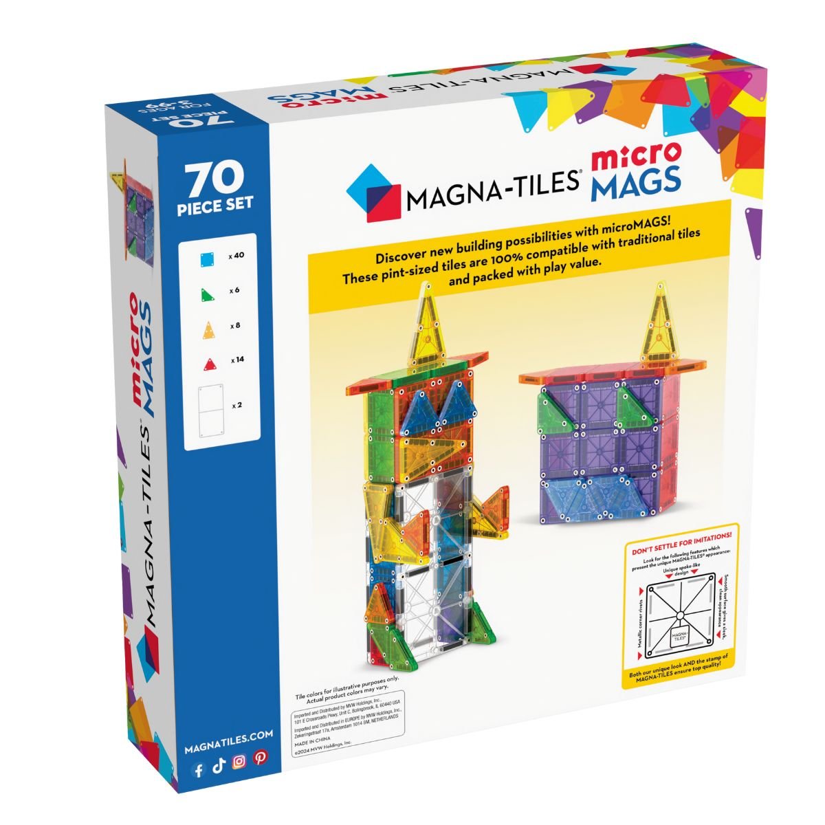 Magna Tiles with microMAGS 70pc | Magna Tiles