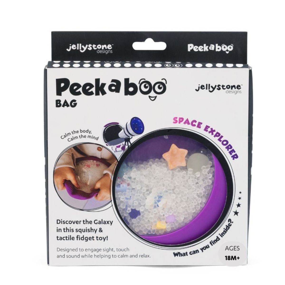 Peekaboo Sensory Bag Galaxy Purple | Jellystone