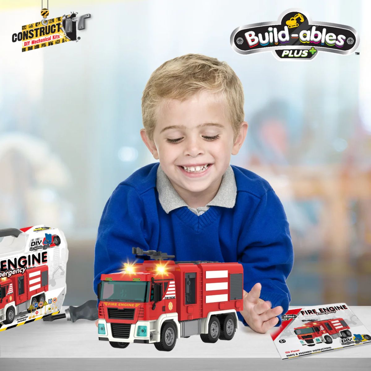 Build - ables Plus Fire Engine Emergency | Build - ables - Lucas loves cars