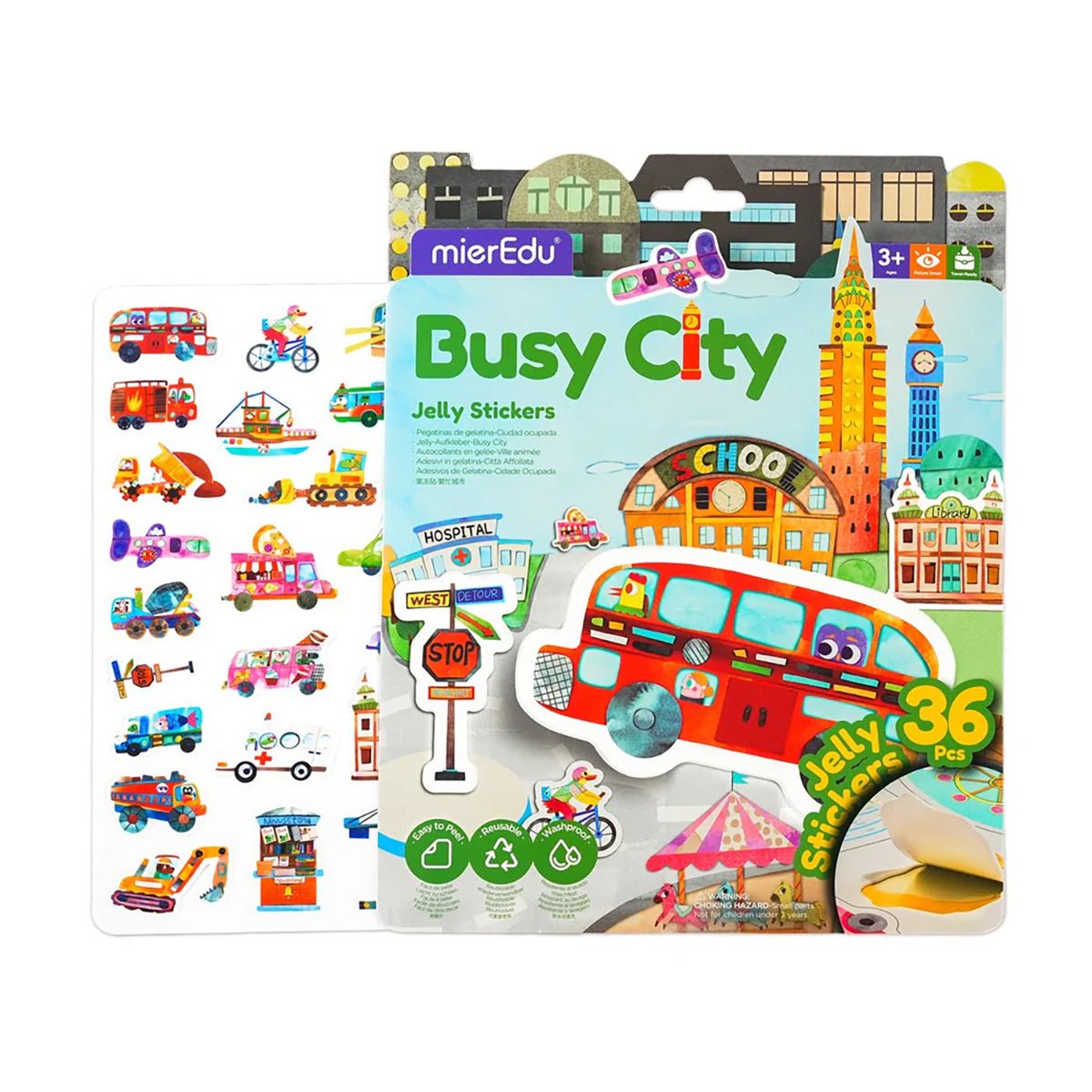 Jelly Stickers Busy City | MierEdu - Lucas loves cars