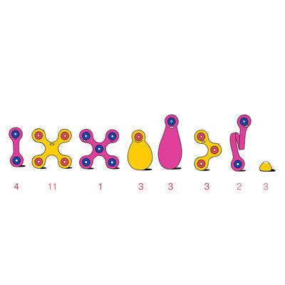 Clixo Crew Pack Pink Yellow 30 pieces | Clixo