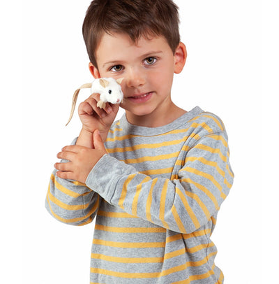 Finger Puppet White Mouse | Folkmanis