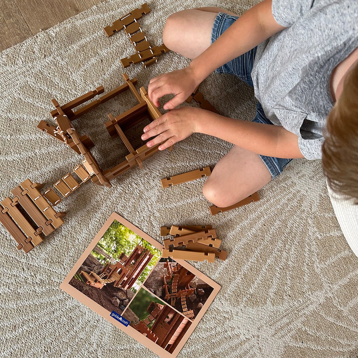 Guidecraft Tabletop Notch Blocks Western | Guidecraft - Lucas loves cars