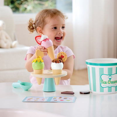 Scoop & Serve Ice Cream Set | Hape - Lucas loves cars