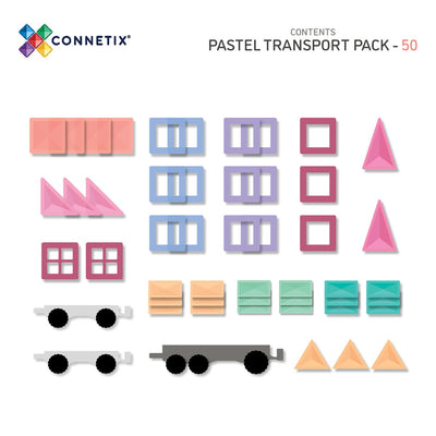 Connetix Pastel Transport 50 | Connetix tiles