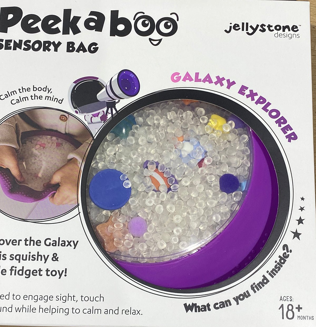 Peekaboo Sensory Bag Galaxy Purple | Jellystone