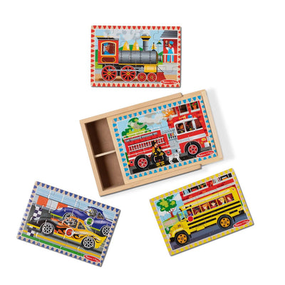 4 Vehicles Jigsaw puzzles in a box | Melissa and Doug