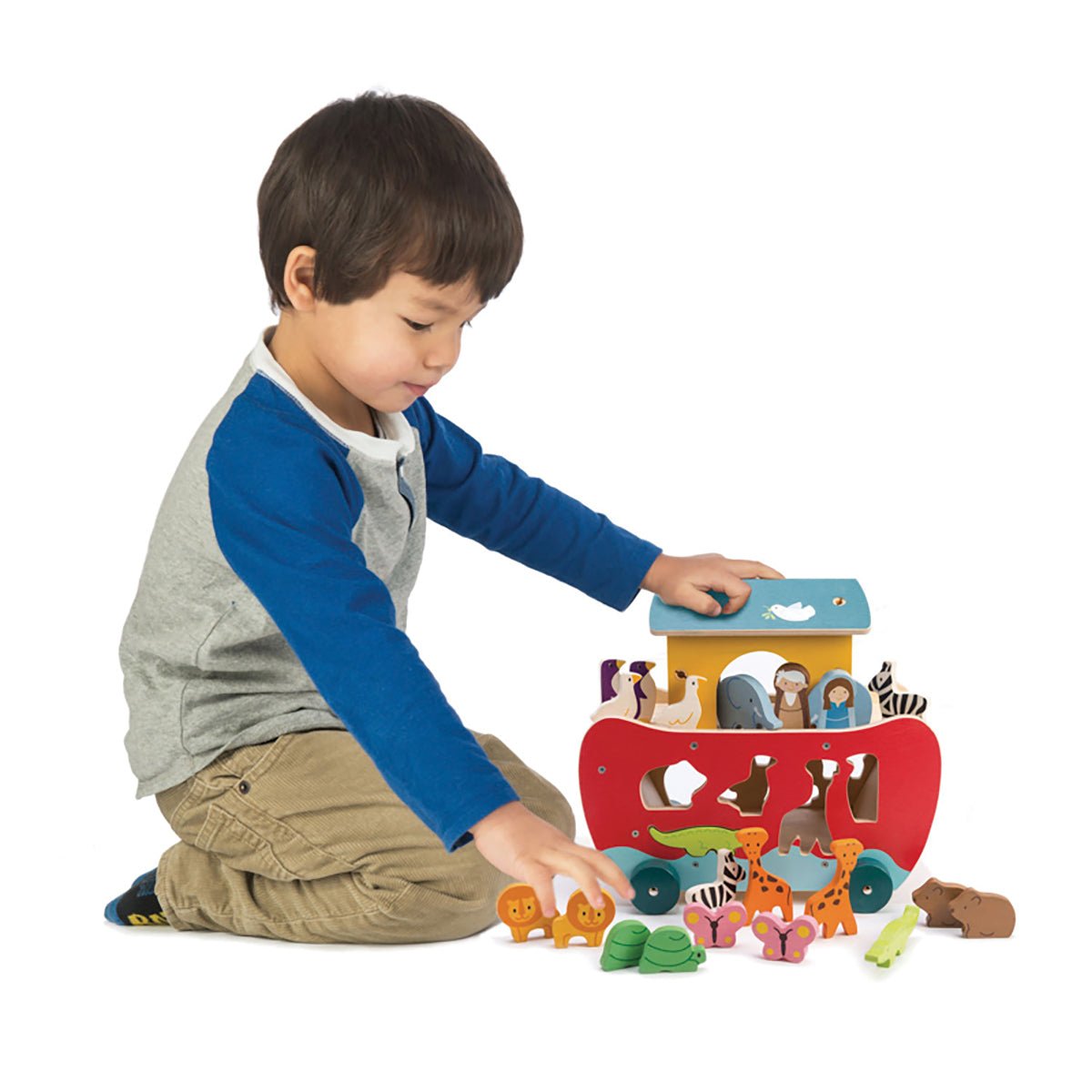 Tender Leaf Noah's Ark shape sorter | Tender Leaf Toys - Lucas loves cars