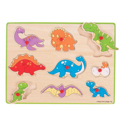 BigJigs Dinosaur puzzle | Dinosaur peg puzzle  | Lucas loves cars