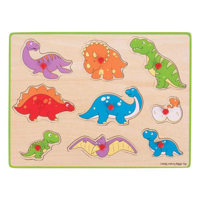 BigJigs Dinosaur puzzle | Dinosaur peg puzzle  | Lucas loves cars