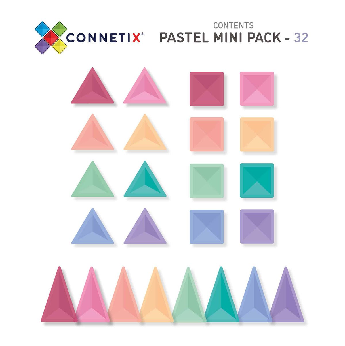 Connetix Mini Pack Pastel 32 pc | Connetix tiles