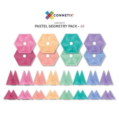 Connetix Tiles Pastel Geometry set 40 pc | Connetix tiles