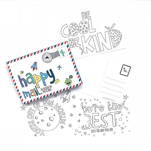 Happy mail | Colour in postcards | sprout and sparrow | Lucas loves cars 