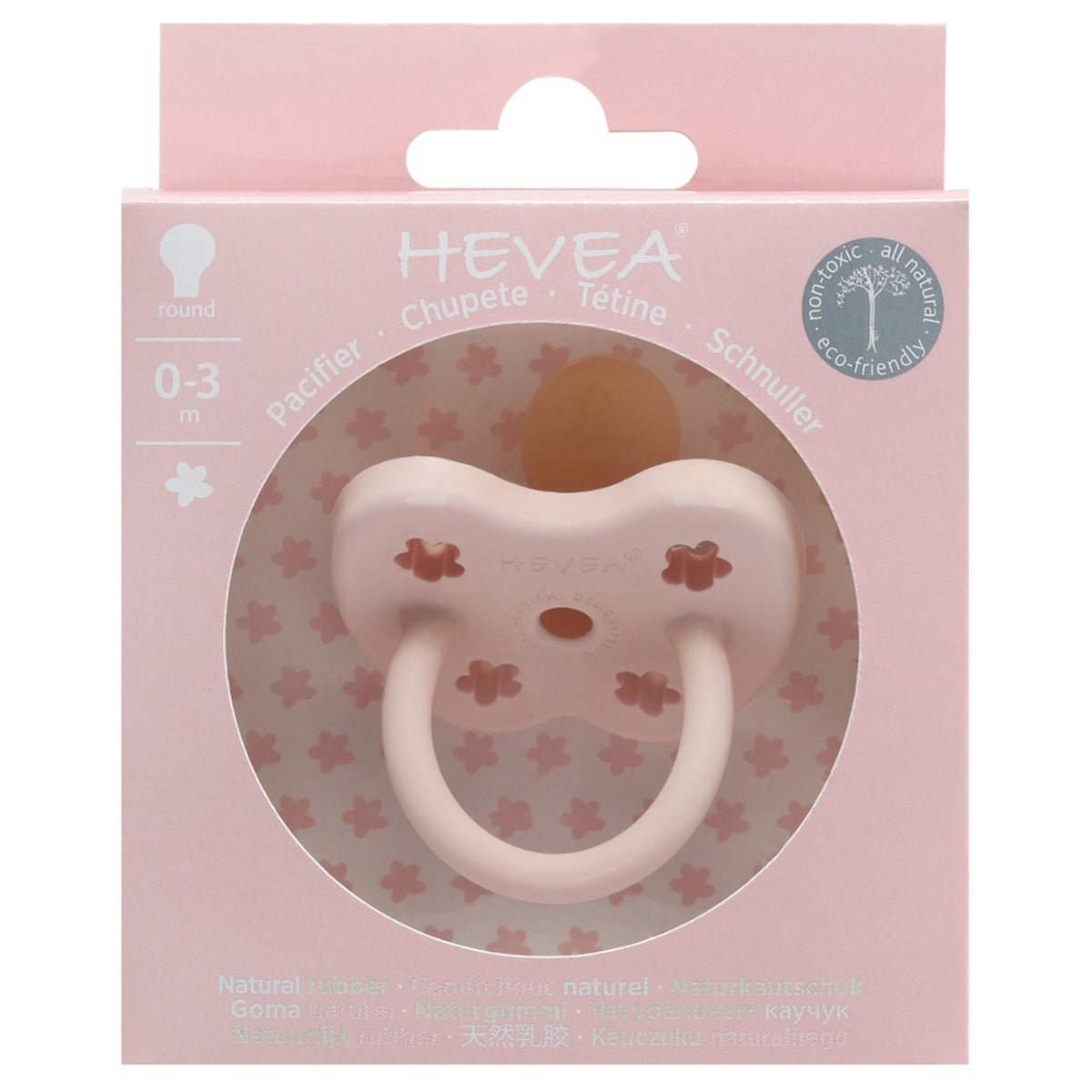 Hevea Pacifier Powder Pink 0-3 | Hevea