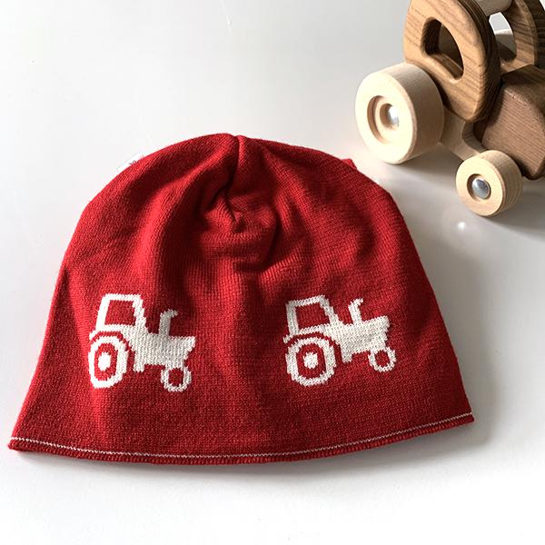 Kids tractor beanie | merino wool baby clothes | Lucas loves cars 
