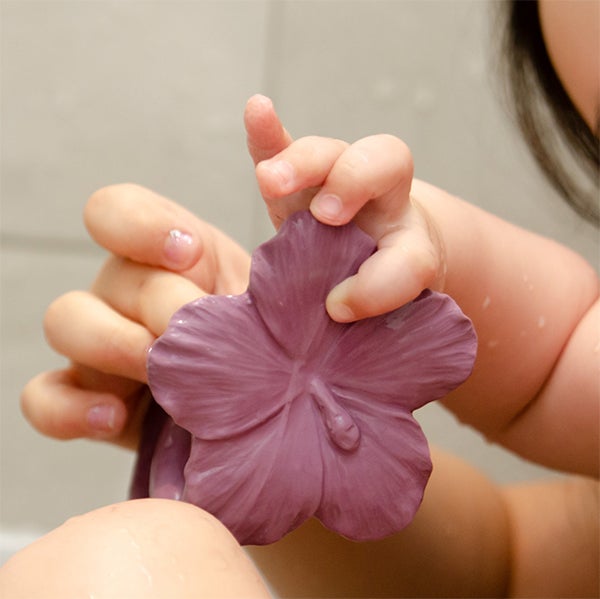 Natruba Teether Hibiscus Purple | Natruba flower baby gifts |  flower teether baby gift 