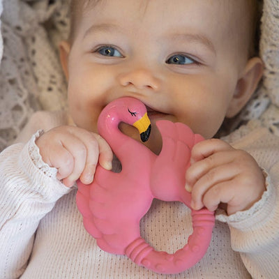 Natruba Teether Flamingo | baby pink  flamingo teether |  Sweet baby gifts 