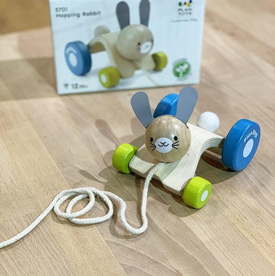 Hopping Rabbit Plan toys | Wooden rabbit pull toy