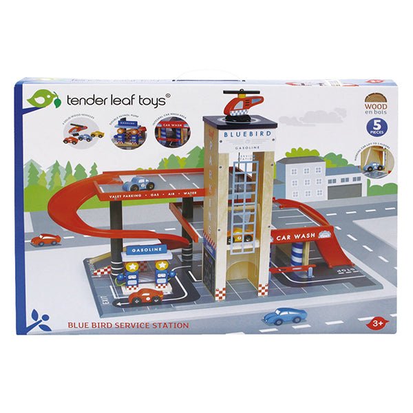 Blue Bird Service Station Wooden Garage toy – Lucas loves cars
