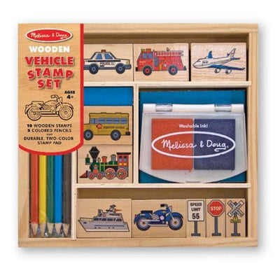 Melissa and Doug |  vehicle stamp set | Lucas loves cars