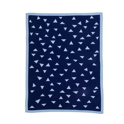 All4Ella Knitted Blanket Triangle Blue | All4Ella