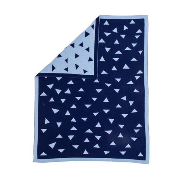 All4Ella Knitted Blanket Triangle Blue | All4Ella