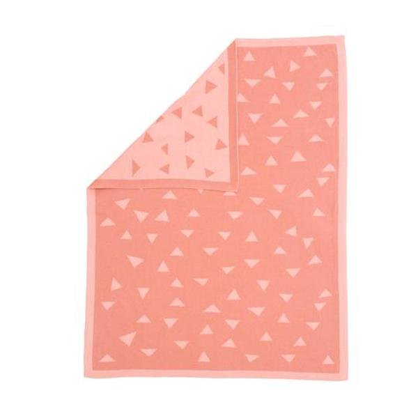 All4Ella Knitted Blanket Triangle Coral | All4Ella