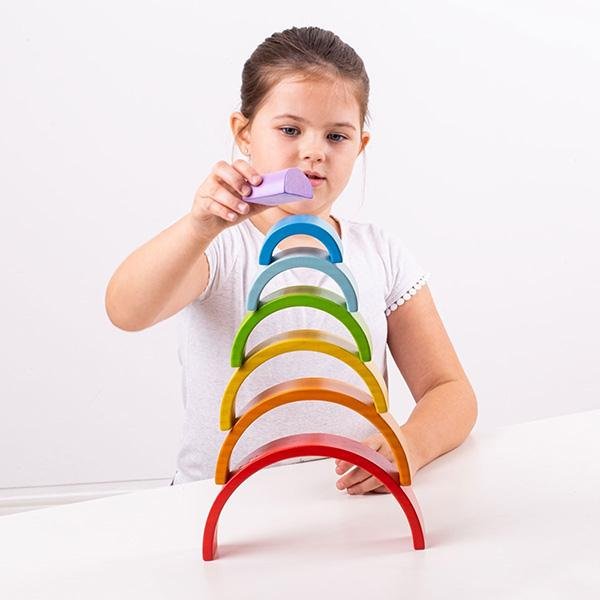 Wooden Stacking Rainbow Small | BigJigs