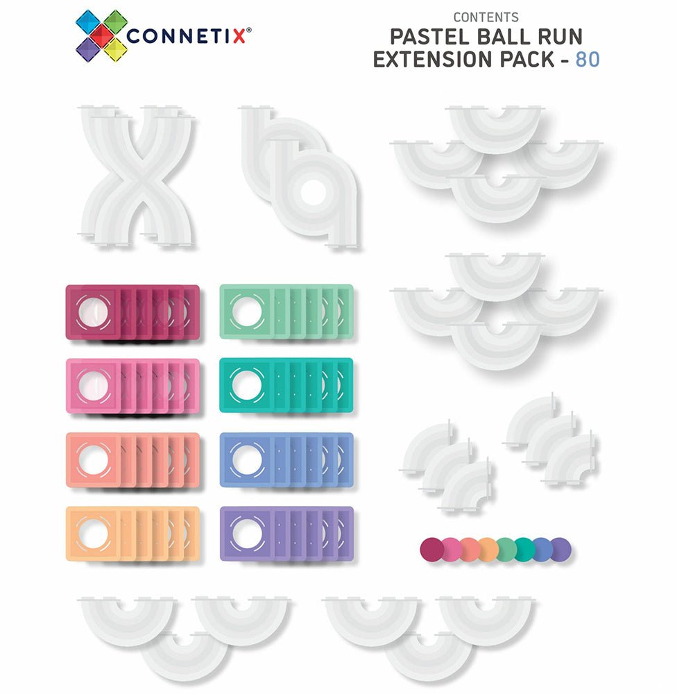 Connetix Ball Run Expansion Pastel 80 pc | Connetix tiles