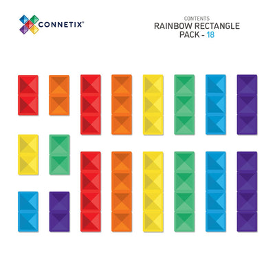 Connetix Rectangle Pack Rainbow 18pc | Connetix tiles