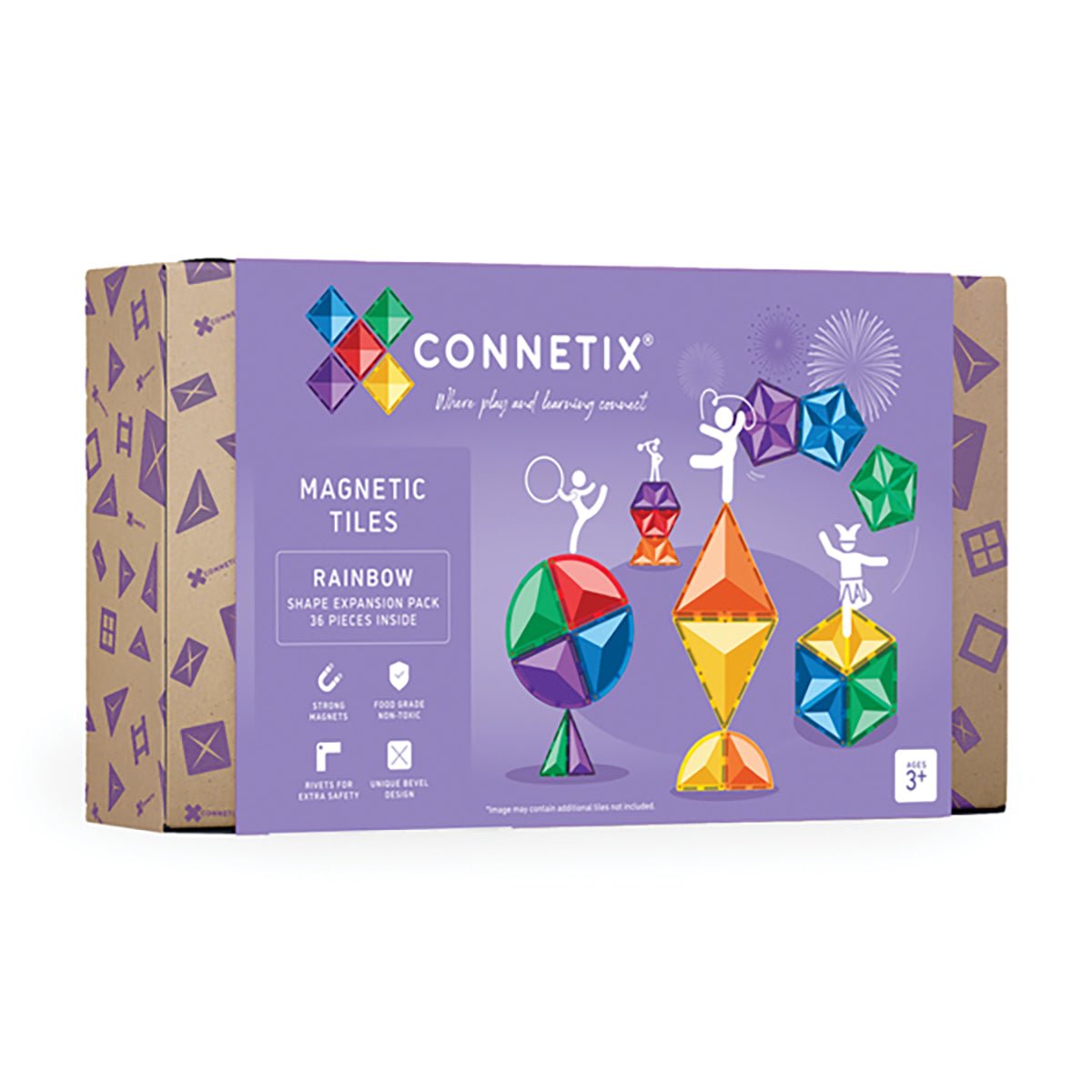 Connetix Shape Expansion Rainbow 36 pc | Connetix tiles