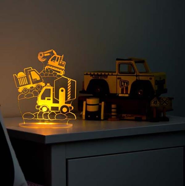 Night Light Construction trucks Kids adjustable night light