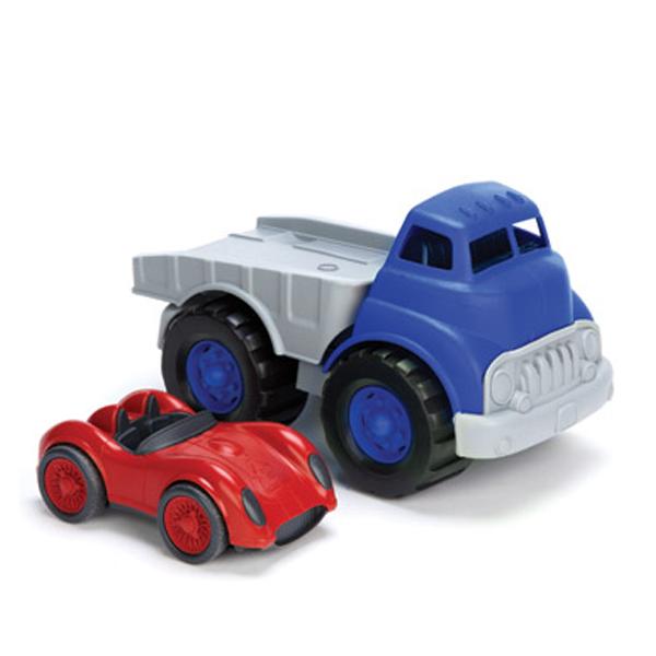Green Toys |  Flatbed truck and Racecar  | Eco toys | Lucas loves cars 