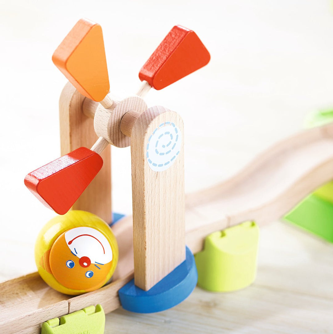 Haba ball track Windmill Wooden Ball Track Lucas loves cars