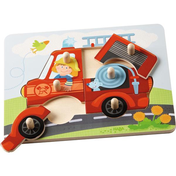 Wooden Fire engine peg puzzle | HABA | Lucas loves cars 