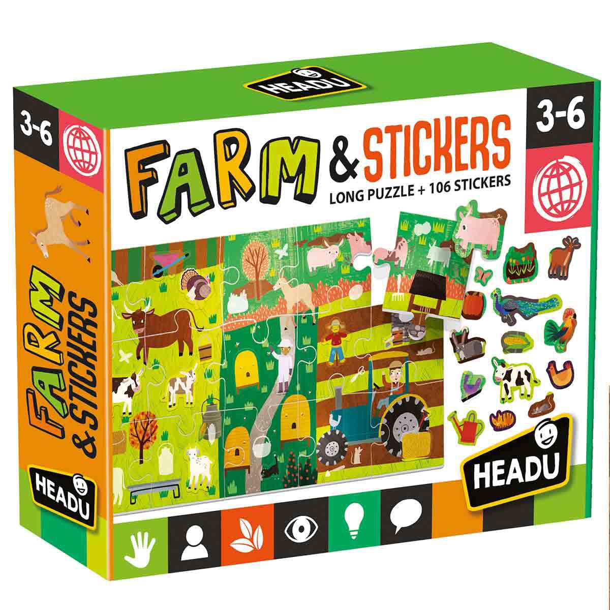 Headu Puzzle and Stickers Farm | Headu