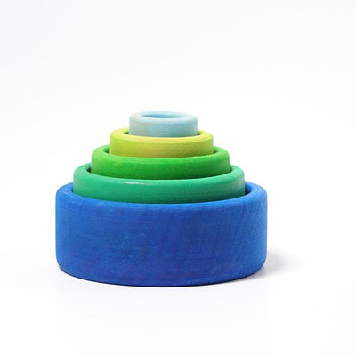 Grimms Wooden Stacking bowls Ocean | Beautiful wooden bowls toys 