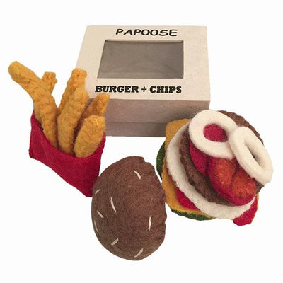 Papoose Felt Burger and Chips | Papoose
